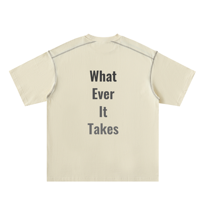 Oversized Contrast-Stitched Cotton Tee