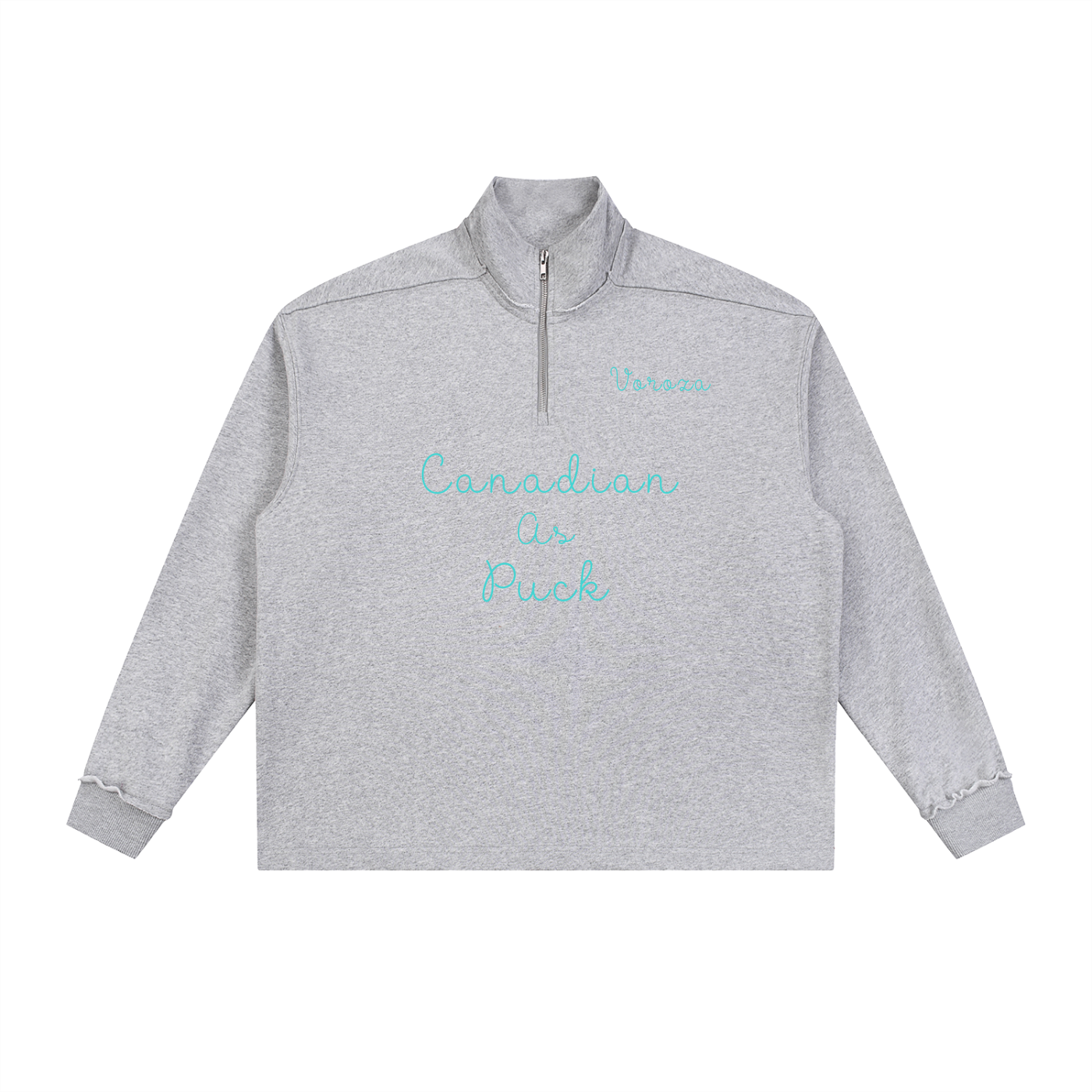 Half-Zip Rolled Edge Fleece Sweatshirt