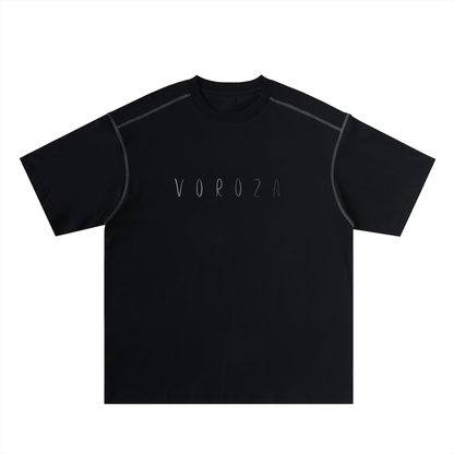 Oversized Contrast-Stitched Cotton Tee