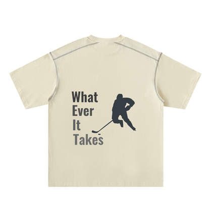 Oversized Contrast-Stitched Cotton Tee