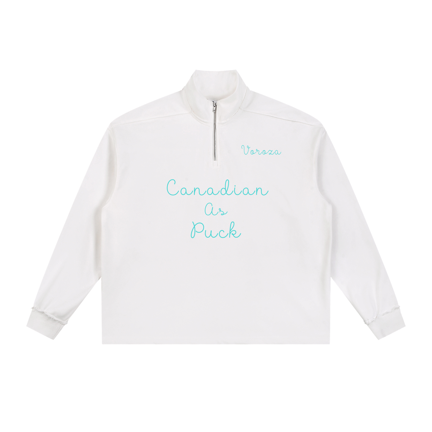 Half-Zip Rolled Edge Fleece Sweatshirt