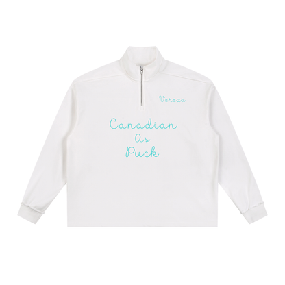 Half-Zip Rolled Edge Fleece Sweatshirt