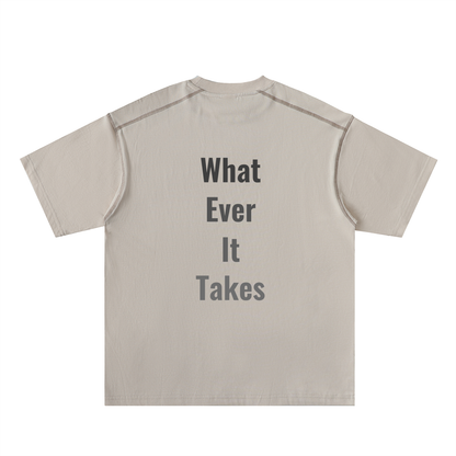 Oversized Contrast-Stitched Cotton Tee