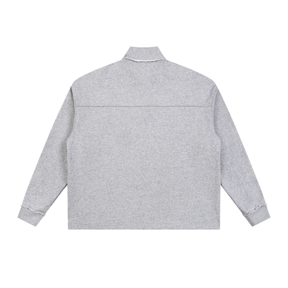 Half-Zip Rolled Edge Fleece Sweatshirt