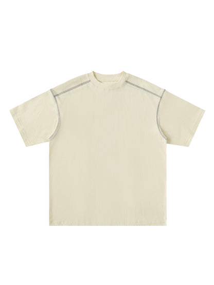 Oversized Contrast-Stitched Cotton Tee